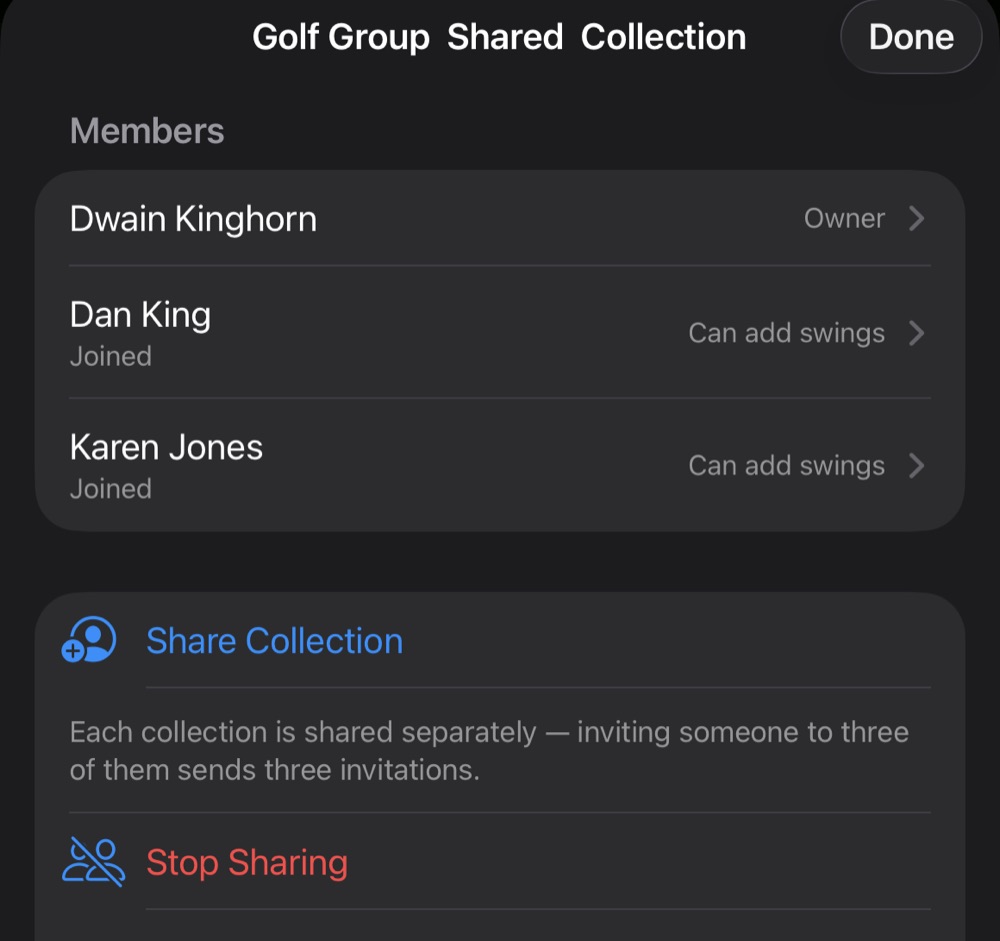 iPad — shared collection members