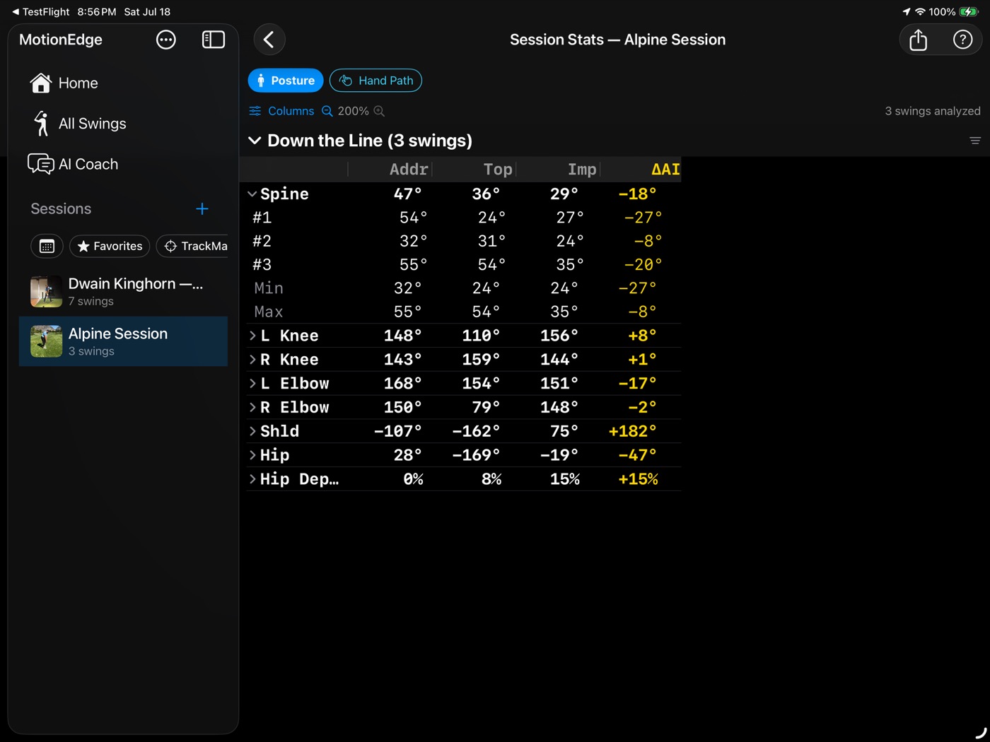 iPad Session Stats