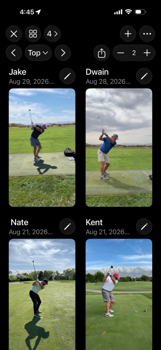iPhone — four swings compared